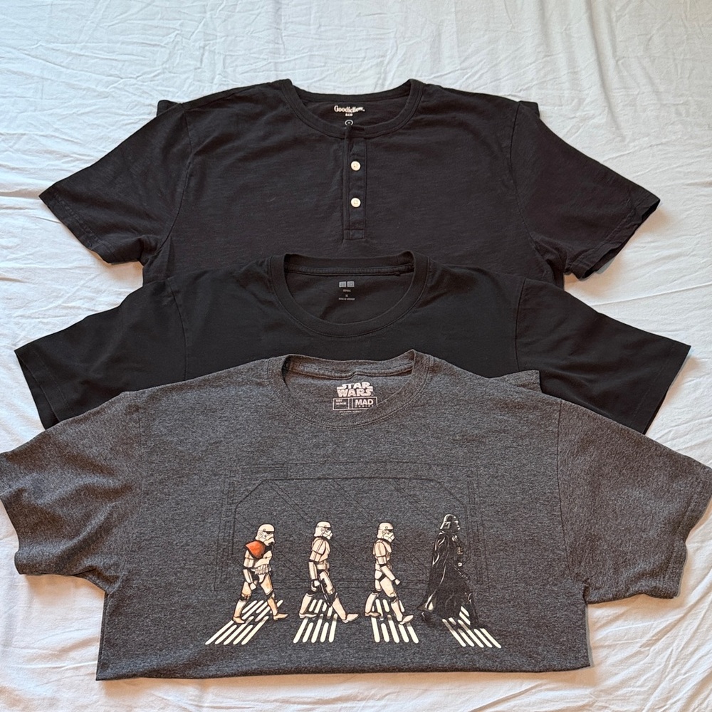 3 Shirt Bundle (Uniqlo, Mad Engine, Goodfellow & Co)